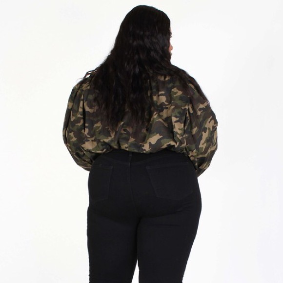 Camo Print Bubble Top - Picture 3 of 5